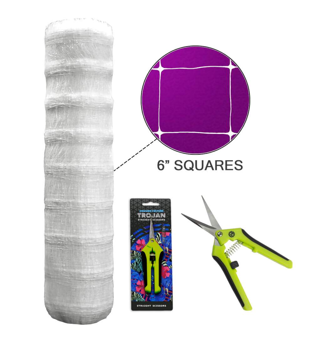 Common Culture Plastic Trellis Netting Bulk Roll 4 ft x 4,920 ft w/ 6 in Squares + Trojan 2 Inch Straight Scissors - Image 3